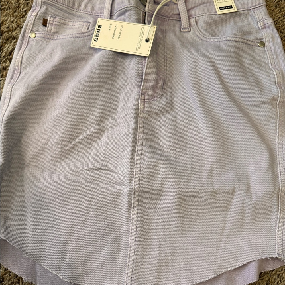 Judy blue light purple High-Low A-Line Mini Skirt